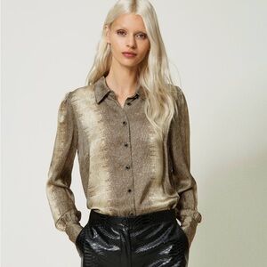 Lafayette 148 New York Long Sleeve Button Down Top